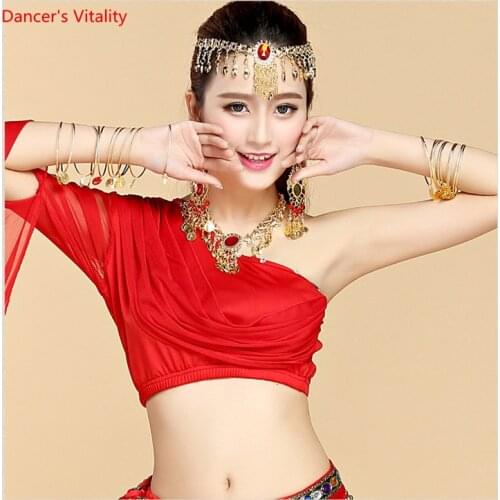 2018 6 Colori Sexy Danza Del Ventre Top per Le Donne Costume Danza Del Ventre Top Chiffon Belly Dance Top
