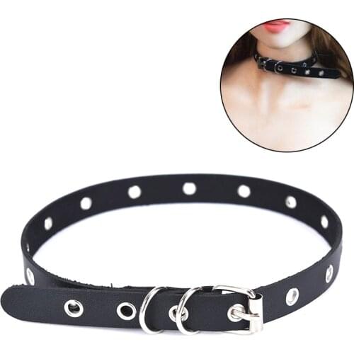 2 Styles Punk Rock Gothic Sexy PU Leather Round Spike Rivet Collar Choker Necklace Body Jewelry Birthday Party Gift