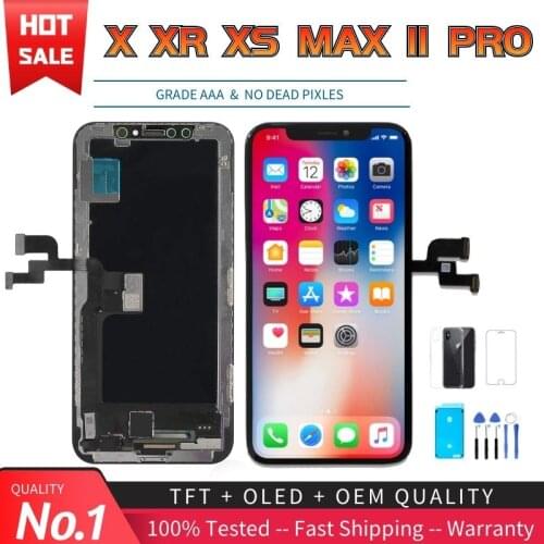 No.1 Quality OLED For iPhone X XR XS Max LCD Screen Replacement True Tone Display For iPhone 11 Pro LCD With 3D Touch Digitizer