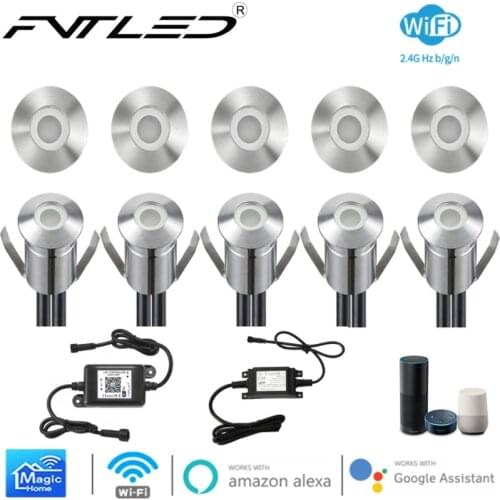 10X 22mm 12V Outdoor Garden Yard LED Deck Rail Stair Step Patio Terrace Lights +WIFI Controller Dimmer Timer +Transformer