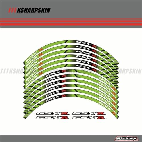 12 X Thick Edge Outer Rim Sticker Stripe Wheel Decals FIT all SUZUKI GSXR 250 400 600 1000 750 GSXR1000R GSXR1000 GSXR600 750