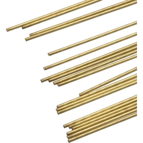 20pcs Solid Brass Rods Diameter 1mm Length 300mm Drive Shaft Small Round Stick Connecting Spare Parts for RC Aircraft/Boat/Car