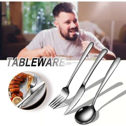 3pcs Camping Cutlery Set Spoon Fork Cutter Stainless Steel for Home Kitchen Travel TS2 Perfect for steak and bread
