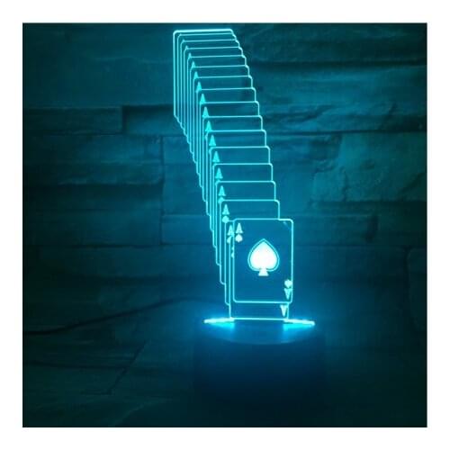 3D Lamp Poker Magic Pretty Gift for Infant Touch Sensor Color Changing with Remote Awesome Decoration for Led Night Light Lamp
