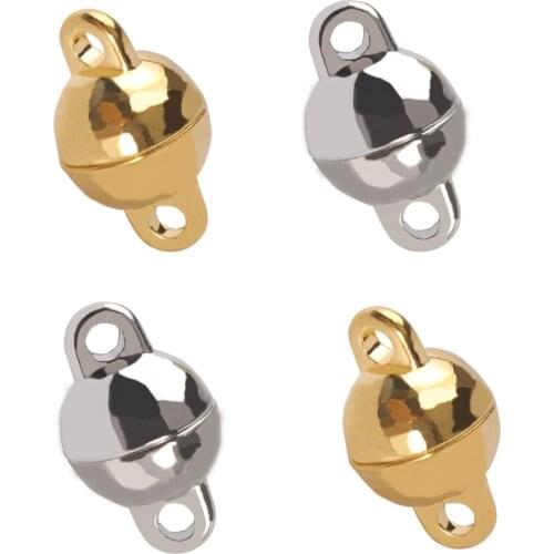 5/10Set Stainless Steel Round Strong Magnetic Clasps Fit Bracelets Rhodium End Clasp Connectors for Making Bracelet Jewelry