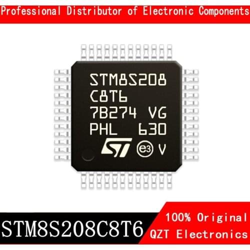 5pcs/lot new original STM8S208C8T6 STM8S208 LQFP-48 microcontroller MCU In Stock