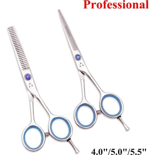50Pcs 4.0 5 5.5 Hair Scissors 440C Japan Steel Professional Hairdressing Scissors Thinning Barber Scissors Hair Cut Shears 1117