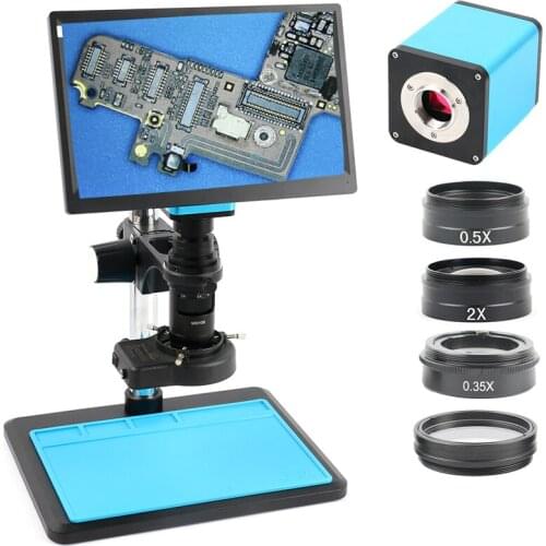 Autofocus SONY IMX290 HDMI Measurement Industrial Digital Video Microscope Camera +200X C Mount Lens +11.6 " FHD Monitor