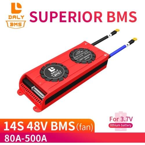Daly Bms 14s 3.7v Battery Pcm 80a 500a E-bike Li-ion Battery Management System 48v with Balance for E-car Solar Energy System