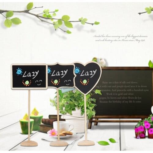 10Pcs/Pack New Mini Square/Lace/Heart Chalkboard Wooden Blackboard Stand For Christmas Decoration Party Wedding