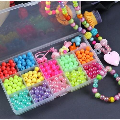 Kids Handmade DIY Beaded Toy For Girl Wear Beads With Accessory Set Creative Children Handicraft Jewelry Making Toys