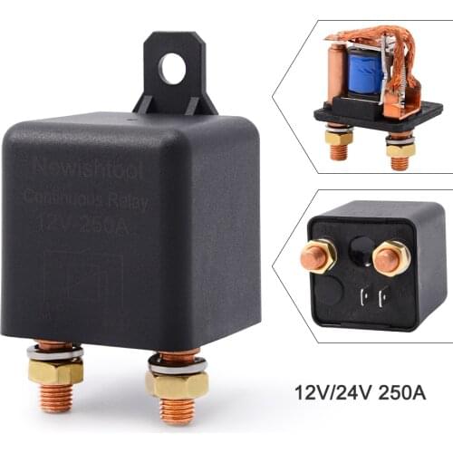 EHDIS 4 Pin Terminal 12V 24V 250A Automotive Switch Control Device Waterproof Normally Open Continuous Relay Car Truck Accessory