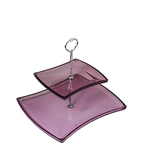 EWs Acrylic Damson Color 2 Tiers Serving Plate