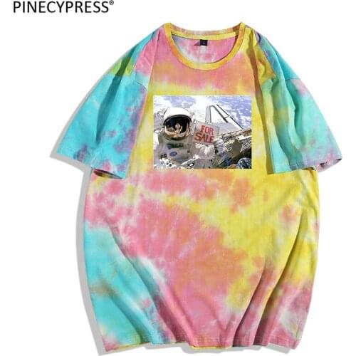 100% Cotton Soft Anti-static Tie-dye Fashion Men Short Sleeve T Shirt Summer Bandhnu O-neck Male Universe Round Neck Man T-shirt