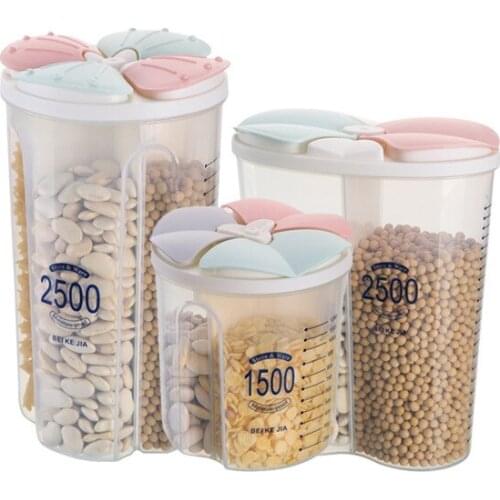 Sealed Storage Box Crisper Grains Food Storage Tank Household Kitchen Food Containers for Dry Cereals Measure Cups Kitchen Tool