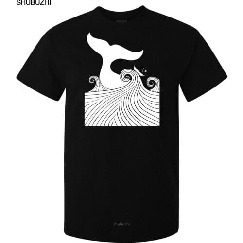 Whale and the Sea Black Graphic Hipster Art mens t shirt black top quality Cool Casual pride t shirt men New shubuzhi sbz8520