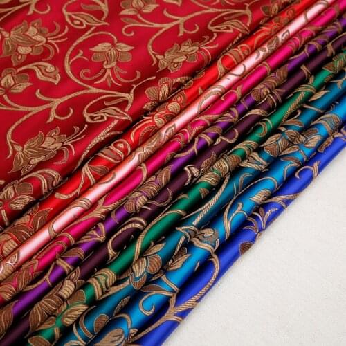 Chinese Vintage flower brocade jacquard nylon fabrics for sewing cheongsam and kimono table runner DIY design material