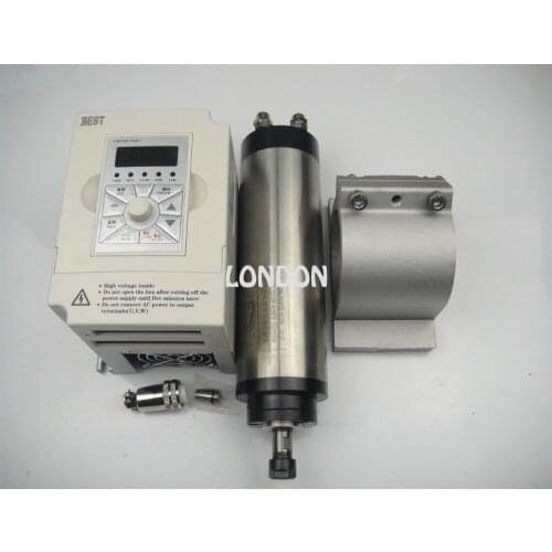 CNC spindle kit ER11 800w water cooling spindle motor +1.5KW inverter+ spindle support