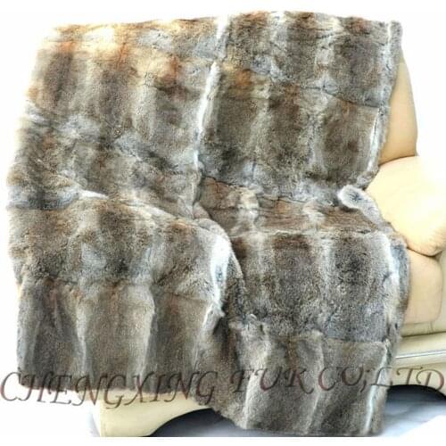 CX-D-09A/Z 130X150cm Hairy Carpet Mat Seat Pad Plain Real Rabbit Fur Rug ~Natural Colour