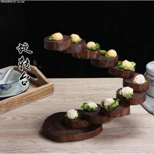 Creative Sushi Plate Hotel Special Dishes Artistic Conception Step By Step Rising Plate Teak Rotating Plate Fashion Tableware