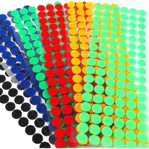 99Pair Velcros Colorful Self Adhesive Fastener Dots 10mm Strong Glue Magic Tape Sticker Disc Red Green Blue Round Hook Loop Coin