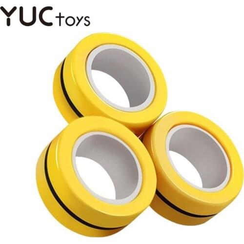 Magnetic Ring Hand Spinner Toys Colorful Plastic Educational Toy For Children Rubber Finger Gyro Relieve Stress Boy Girl Gifts