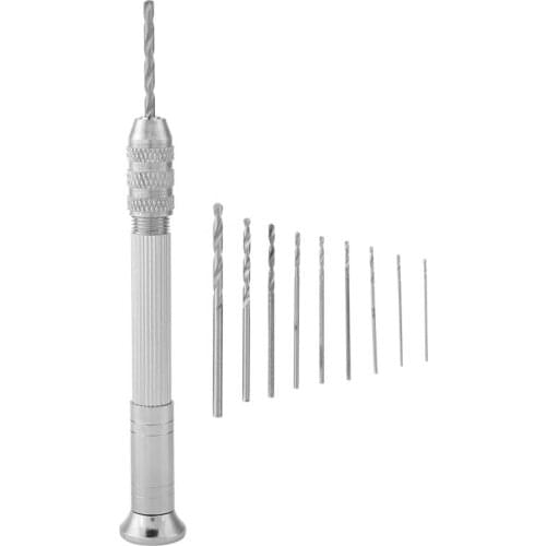 Micro Aluminum Hand Drill with Keyless Chuck Twist Drill Bit Woodworking Drilling Rotary Tool Hand Drill Manual