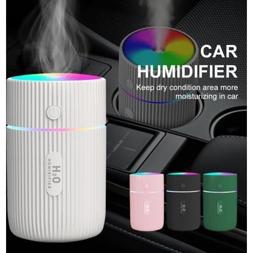 Mini Air Humidifier Car Ultrasonic Aroma Essential LED Night Light Oil Diffuser Cool Mist Fogger Maker for Home Car Interior