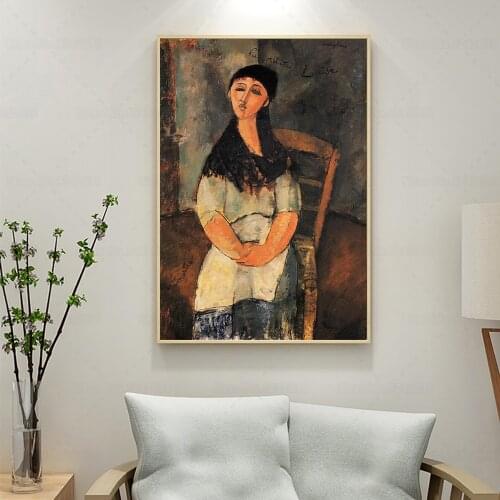Modigliani The Little Louise Poster Amedeo Clemente Modigliani Famous Women Portrait Canvas Painting Wall Art Decor