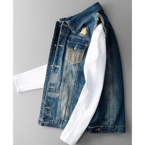 Men Cowboy Sleeveless Jacket Spring Autumn Pocket Ripped Jean Jacket Mens Denim Vest Hip Hop Jean Coat Casual Waistcoat Clothing