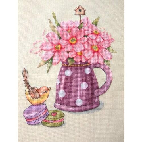 Pink flowers Cross Stitch Kit Packages Counted Cross-Stitching Kits New Pattern NOT PRINTED Cross stich Painting Set