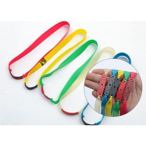 6pcs Flat leather without frame, silencer leather pocket, flat leather imported latex, without frame slingshot rubber band set