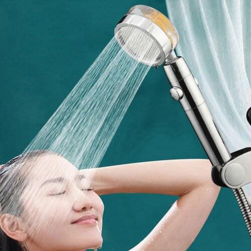 High Pressure Rainfall Shower Head Booster Handheld Shower Water Saving Massage Rotary Sprayer Water Saving Filter Spray Nozzle