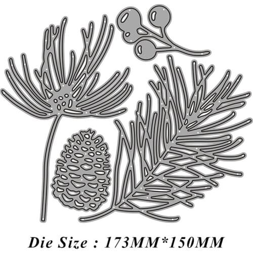 2021 New Spruce Leaf Combination Metal Cutting Dies DIY Scrapbooking Embossing Paper Photo Stamps Crafts Template Mould Stencils