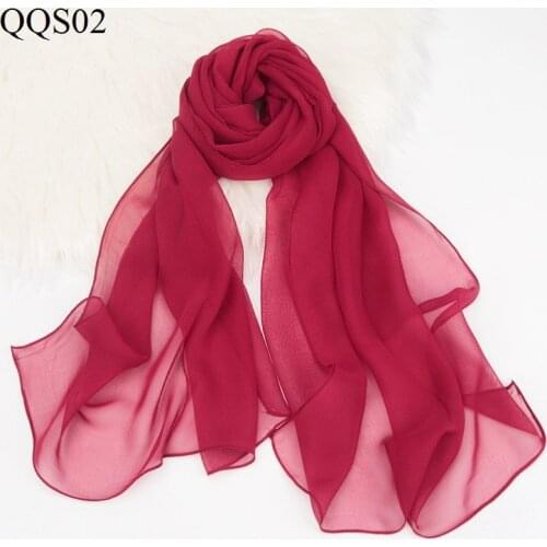 Georgette Solid Color Thin Scarf Rectangular Spring and Autumn Black Red Scarf Body Yoga Dance Scarf