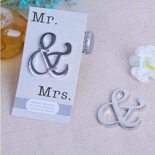 Wholesale "Mr. and Mrs." Ampersand Bottle Opener Party Supplies Wedding Gift For Guest LX1482