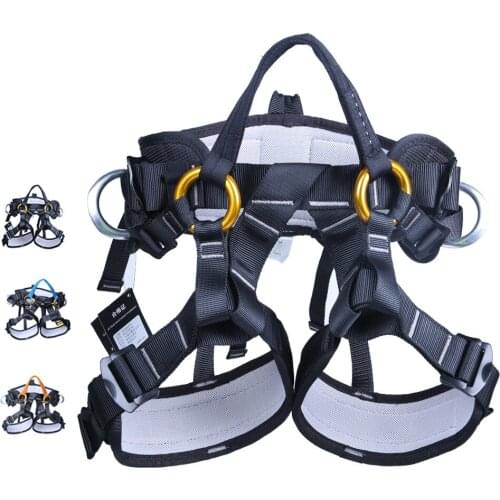 Camping Outdoor Hiking Rock Climbing Half Body Waist Support Safety Belt Climbing Tree Harness Aerial Sports Equipment
