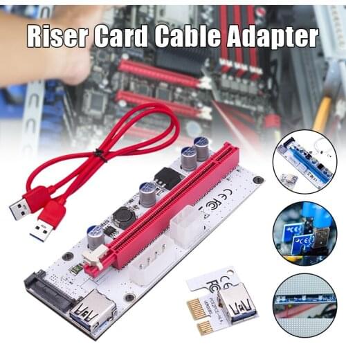 PCI-E PCI Express Riser Card 1x to 16x USB 3.0 Data Cable Adapter Cables SATA to 4Pin IDE Molex 6 pin for Bitcoin Mining DJA88