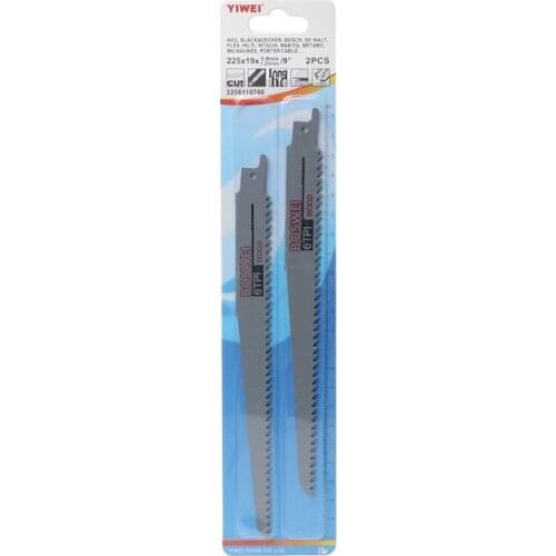 2pcs High Carbon Steel 6TPI 200mm Reciprocating Saw Blade For Cutting Metal Wood L4MB