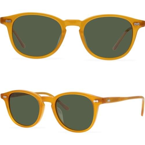 Fashion Polarized Sunglasses Acetate Frame Color Stitching Unisex Retro Sunglasses