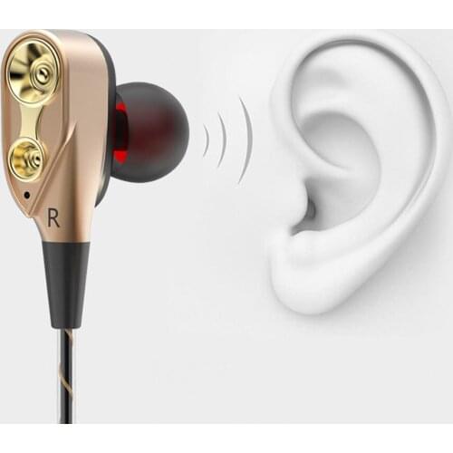 Dual Drive Stereo In-ear Earphone In-ear Headset Earbuds Bass Earphones Suitable For Mobil Phone handsfree headphone