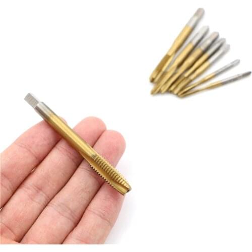 2021 HSS Titanium Machine Right Hand Tap Drill 3 Flute M2 M2.5 M3 M3.5 M4 M5 M6 M8 Spiral Point Thread Plug Handle Taps Die Set
