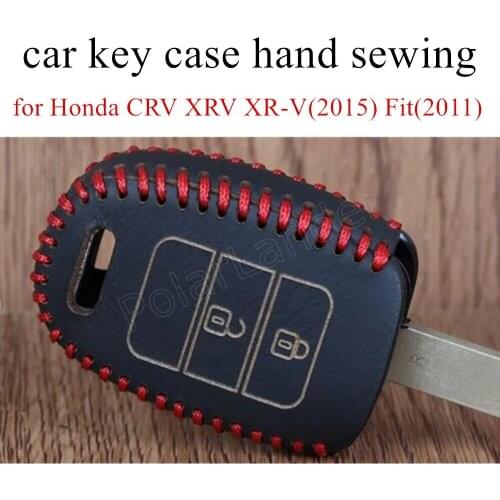 Only Red new brand fit for Honda CRV XRV XRV(2015) Fit(2011) Vezel(2015) hand sewing leather car key case cover