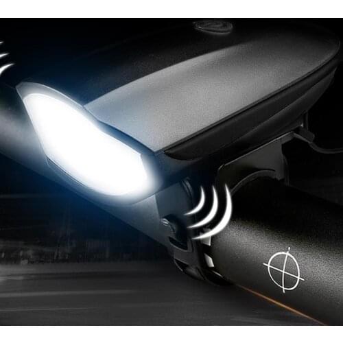 Bike Lights Set with Horn USB Rechargeable Bike Headlights Waterproof Front Light for Outdoor Sports 3 Lighting Modes 5 Sounds