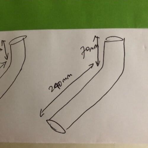 Id 35mm 45 degree bend hose custom hose leg long 70/240m'm