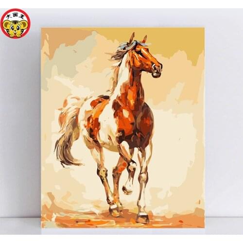 Painting by numbers art paint by number Running horse