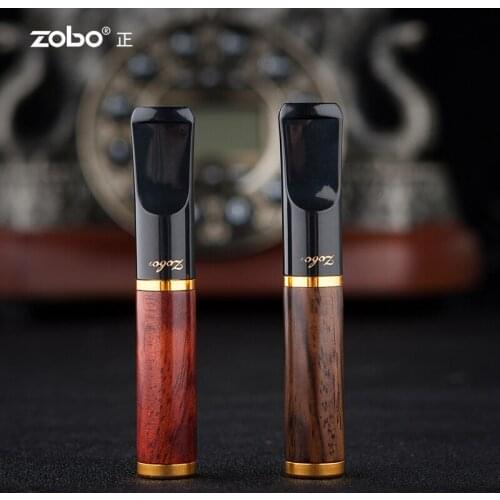 ZOBO Reusabale Wooden Luxury Portable Smoking Filter Pipe Tobacco Cigarettes Reduce Tar Cleaning Holder Smoking Accessories Gift