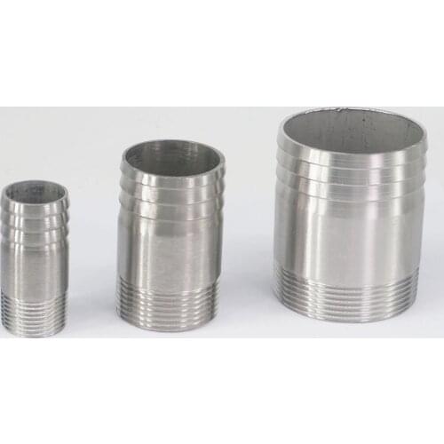 1" 1-1/4" 1-1/2" 2" 2-1/2" 3" 4" BSPT Male 304 Stainless Steel Pipe Fitting Tube Barbed Hose Tail Connector 1.0 Mpa