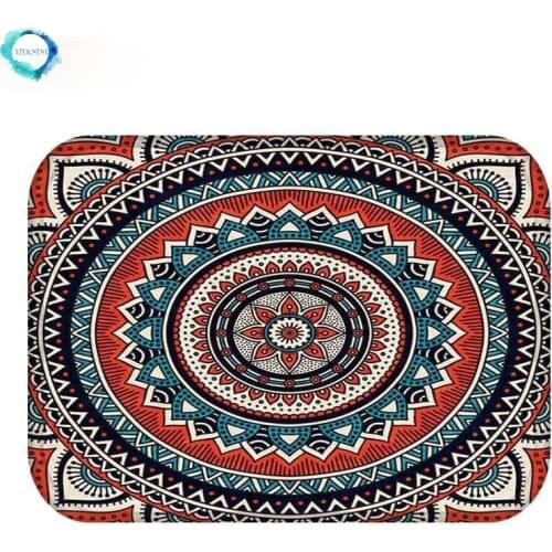 1PC 40x60cm Bohemia Anti-Slip Door Mat Paint Flower Kitchen Carpets Bedroom Rugs Decorative Stair Mats Home Decor Crafts