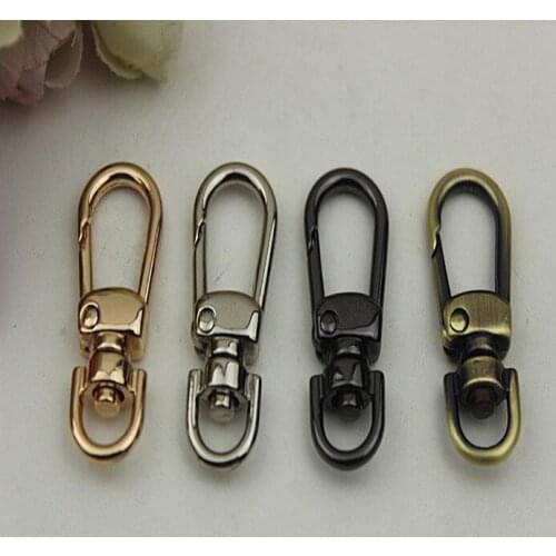 10 PCS/lot) high-end electroplating 4 color key chain hang bag hook diy metal bag aglet link decorative buckle accessories
